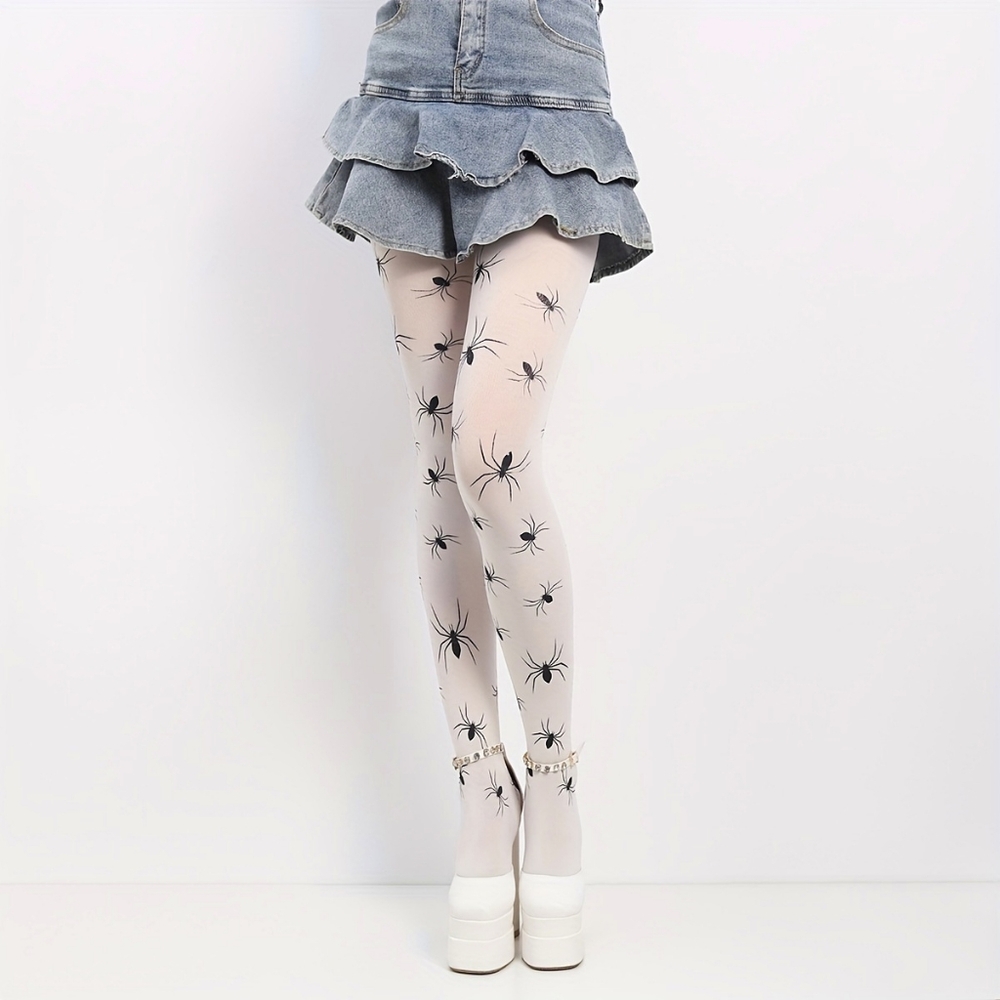 NWT Off-White / Cream Spider Tights Onesize